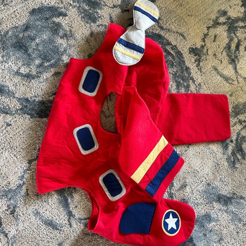 Pottery Barn Kids 3D Red AirPlane Costume 7-8